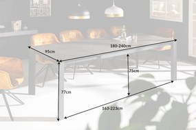 Jedálenský stôl X7 180-240cm keramický antracit