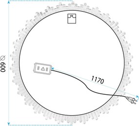 Tutumi Tutumi, okrúhle LED zrkadlo 60cm BL807, HOM-06913