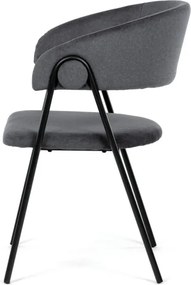 Jedálenská stolička zamatová, sivá DCL-X7130 GREY2