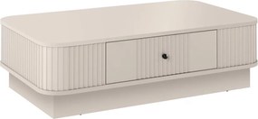 Kávový stolík Vesper 103x60 cm so zásuvkou na sokli - kasmír / čierny úchyt