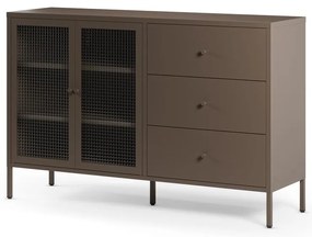 Sivá kovová vitrína 140x90x40 cm Layna – Marckeric