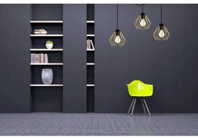 Závesné svietidlo Nuvola Spider 1, 3x zlaté drôtené tienidlo