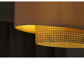 Duolla - Luster na lanku DOUBLE OVAL RATTAN 2xE27/15W/230V krémová/ratan