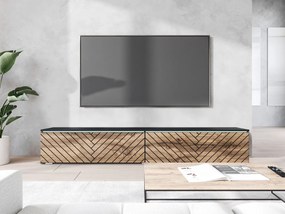 TV skrinka Dlana 180 MDF (čierny grafit + dub wotan) (s bielym LED osvetlením). Vlastná spoľahlivá doprava až k Vám domov. 1106214