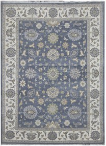 Diamond Carpets koberce Ručne viazaný kusový koberec Diamond DC-Zigler Jeans blue / ivory - 180x275 cm