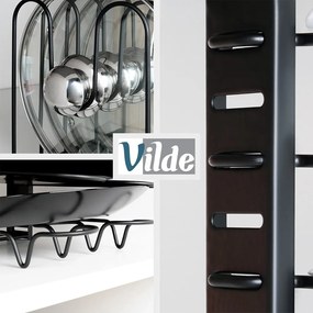 Organizér na pokrievky a panvice, čierny, max. flexibilný, nastaviteľný VILDE