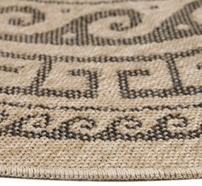 Čierno-béžový okrúhly vonkajší koberec ø 120 cm Comilla – Ayyildiz Carpets
