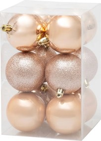 Gule MagicHome Vianoce, 12 ks, ružové zlato, na vianočný stromček, 6 cm