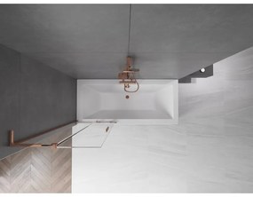 Mexen Velar L, 2-krídlová posuvná vaňová zástena 70 x 150 cm, 8mm číre sklo, ružové zlato, 896-070-003-01-60