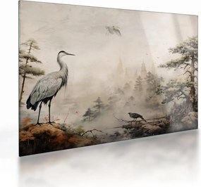 Sklenený obraz - Kreslená krajina (70x50 cm)