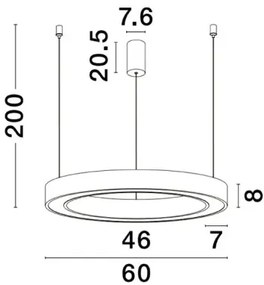LED luster Morbido 60 biele s diaľkovým ovládaním