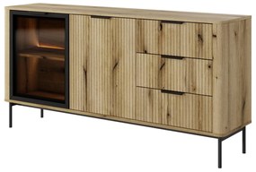 Komoda Wilsire I (dub coast evoke + čierna). Akcia -20%. Vlastná spoľahlivá doprava až k Vám domov. 1097499
