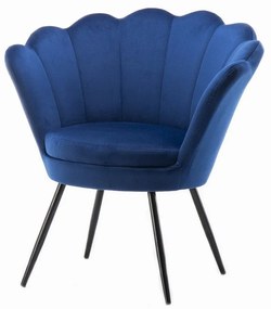 LuxuryForm DESIGN Kreslo FREY VELUR s čiernymi nohami - modré