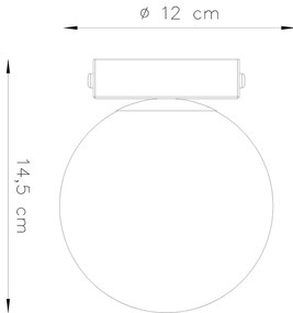 Stropné svietidlo Yoli, 1x biele sklenené tienidlo, w