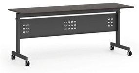 Mobilný stôl PRIMO MOBI, 1800 x 600 mm, čierna podnož, wenge