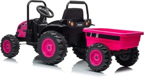 Elektrický traktor Milly Mally s prívesom ružový