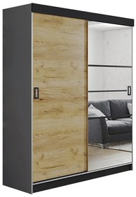 Skriňa Retro 138 6L grafit/ Dvierka craft