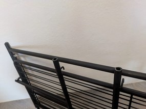 CONFORTIME 2. akosť - Pojazdný regál, skladacia polica 2 poschodová XXL - 67 x 30 x 45 cm, čierna