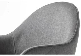 Sivé čalúnené jedálenské kreslo s podrúčkami Minto – Unique Furniture
