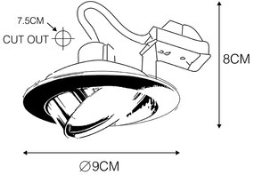 Inteligentné zapustené bodové svietidlo oceľové, naklápacie, vrátane Wifi GU10 - Cisco
