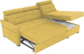 Rohová sedacia súprava Harris, žltá karí látka, pravý roh