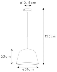 Lucide 30482/31/44 - Luster na lanku MISHA 1xE27/60W/230V oranžová