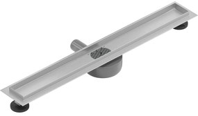 Mexen Flat nerezový sprchový žľab 50 cm s rotačným 360° sifónom - telo žľabu bez krytu, nerez, 1040050