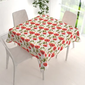 Biante Dekoračný štvorcový obrus PML-101 Vlčie maky na bielom 40x40 cm