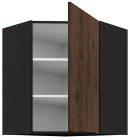 Horná rohová kuchynská skrinka Manana 60x60 GN 72 1F 45 (korpus: čierna matná + front: orech okapi). Vlastná spoľahlivá doprava až k Vám domov. 1134969