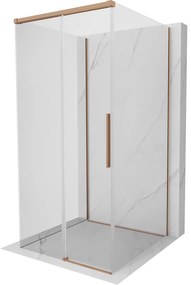 Mexen Rox-3S, 3-stenný sprchový kút 95 x 95 cm, 8mm číre sklo, medený profil, 8C2-095-095-65-00-3S