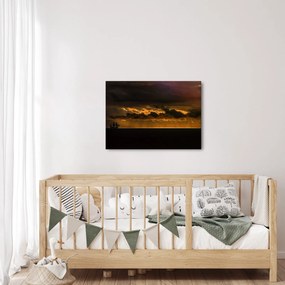 Obraz plachetnice pri západe slnka (70x50 cm)