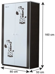 Detská šatníková skriňa s výrezom MÉĎA - prírodná