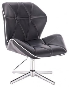 LuxuryForm DESIGN Stolička MILANO MAX na striebornom kríži - čierna