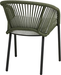 Zelená kovová/polstrovaná záhradná stolička Novella – House Nordic