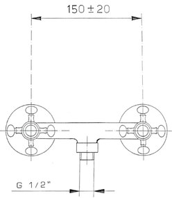Nástenná sprchová batéria v lesklej striebornej farbe (1 výstup) Antea – Sapho