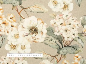 Biante Dekoračný štvorcový obrus PML-106 Maľované kvety na béžovom 90x90 cm