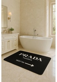 Čierna zamatová kúpeľňová predložka 60x100 cm Prada – Mila Home
