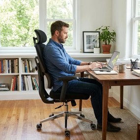 Kancelárska ergonomická stolička Neoseat ROBIN — čierna, nosnosť 150 kg