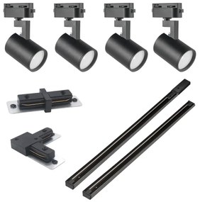 Bodové svietidlo do lištového systému LYNX 4xGU10/10W/230V čierna