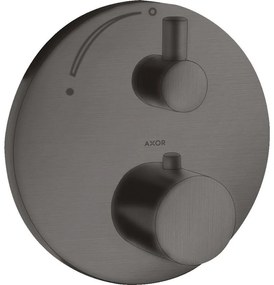 AXOR Uno termostat s podomietkovou inštaláciou, s uzatváracím ventilom, pre 1 výstup, kartáčovaný čierny chróm, 38700340