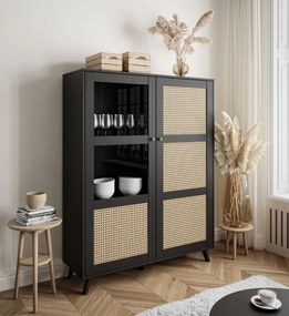 VITRÍNA THEO S VIEDENSKÝM VÝPLETOM ČIERNA 120 cm