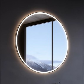 Nimco Čierne okrúhle LED zrkadlo priem. 600 - ZPC 28000R-90