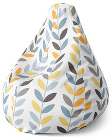 Sablio Sedací vak Pear Farebné lístky - 70 x 95 x 15 cm