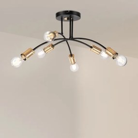 Prisadený luster ANYA 6xE27/15W/230V čierna/zlatá