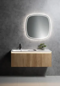 Sapho Sapho, LOREA skrinka s umývadlom 101x46x51,5cm (30+70 cm), pravá, biela matná, LE070-3131-R-01