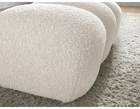 Biela podnožka z textílie buklé Hippolyte – Bobochic Paris