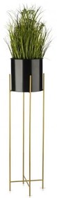 Kovový kvetináč OSLO 95x17 cm čierna/zlatá