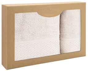 BAVLNENÉ UTERÁKY SOLANO SADA 1 KS 50X90 CM, 1 KS 70X140 CM KRÉMOVÁ