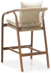 Zahradní barová židle Rovigo z masivu akáciové dřevo hnědá/béžová