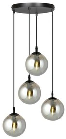 Luster na lanku COSMO 4xE14/10W/230V pr. 40 cm čierna/šedá